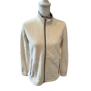 Talbots Full Zippered Fleece Winter White S